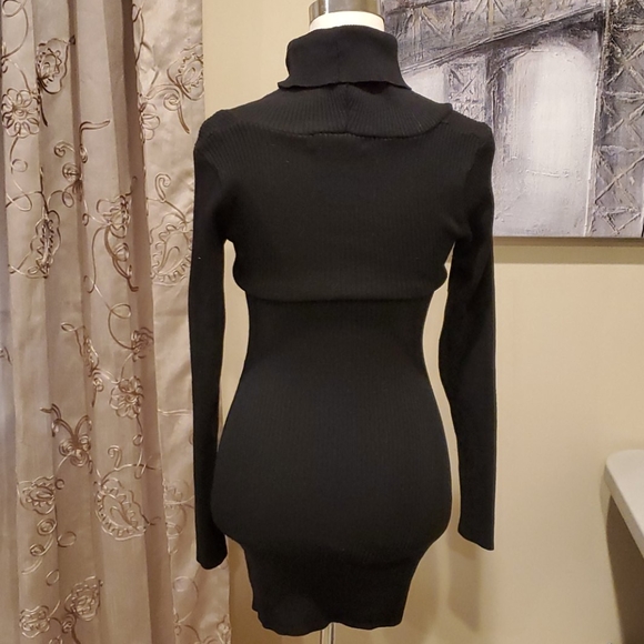 Black Turtleneck Mini Dress - Picture 6 of 7
